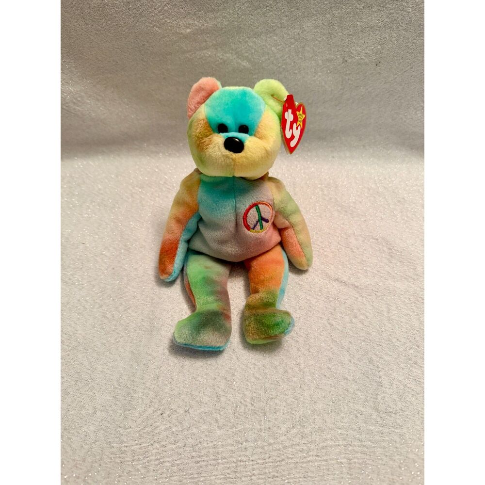 TY Beanie Baby Peace Bear with errors. Mint condition and mint tags